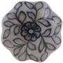 Imagem de Puxador Cerâmica Retrô Branco Floral