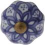 Imagem de Puxador Cerâmica Retrô Floral Azul