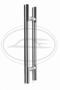 Imagem de Puxador Duplo 45cm Aço Inox Polido/Escovado para portas: pivotantes/madeira/vidro temperado/porta