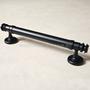 Imagem de Puxador Duplo Porta Pivotante Correr Rústico Davinci 300mm  Preto Fosco