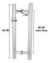 Imagem de Puxador Duplo Tubo Reto Alumínio 40cm Escovado União Mundial