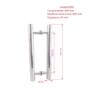 Imagem de Puxador H duplo 40x30cm tubular redondo para porta de vidro e portão - Cromado