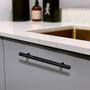 Imagem de Puxador Haste Redondo Preto Com Friso 320 Mm / 36,5 Cm Para Gavetas Mk