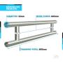 Imagem de Puxador Inox Escovado Porta Para Aluminio/Vidro 80cm Redondo