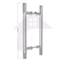 Imagem de Puxador Porta Tubular Madeira Ou Vidro Pivotante 50 Cm Inox