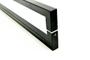 Imagem de Puxador Portas Duplo Aço Inox Preto Slin 70 cm para portas: pivotantes/madeira/vidro temperado/porta alumínio e portões