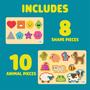 Imagem de Puzzle de Madeira Chuckle & Roar (2 Unidades) - Formas e Animais