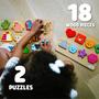Imagem de Puzzle de Madeira Chuckle & Roar (2 Unidades) - Formas e Animais