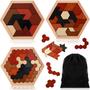 Imagem de Puzzle de Madeira Yunsailing - Blocos Hexagonais Russos (Pacote com 3)