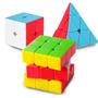 Imagem de Puzzle Toy Puzgic Magic Cube 3x3 2x2 Speed Cube and Pyramid