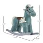 Imagem de Qaba Kids Pelúcia Cavalo de Balanço com Brinquedo de Urso, Cadeira Infantil com Brinquedo de Pelúcia Suave e Sons Realistas Divertidos, Azul