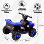 Imagem de Quadriciclo ElÉtrico Infantil Azul Veiculo Bateria 6v