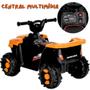 Imagem de Quadriciclo elétrico infantil laranja veiculo bateria 6v