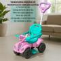 Imagem de Quadriciclo Infantil carrinho de passeio  haste pra empurrar empurrador menina rosa e verde