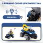 Imagem de Quadriciclo Infantil Cross Up Azul Com haste Direcionavel 