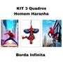 Imagem de Quadrinho Homem Aranha Kit 3 Peças Quarto Menino Decoração