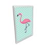 Imagem de Quadro 40x25cm Flamingo Rosa Fundo Verde Vidro
