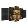 Imagem de Quadro 5 Peças Buda Budismo Religião Estátua Mosaico