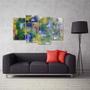 Imagem de Quadro Abstrato Colorido Moderno Escritórios Tecido 4 Peças