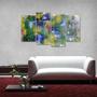 Imagem de Quadro Abstrato Colorido Moderno Escritórios Tecido 4 Peças