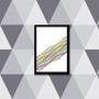 Imagem de Quadro Abstrato Linhas Formatos I 24X18 Com Vidro - Preta