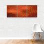 Imagem de Quadro Abstrato Manchas Laranja Escuro Em Canvas 180X70Cm