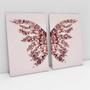 Imagem de Quadro Abstrato Moderno Rose Gold Butterfly Mosaico Grande Para Sala Quarto Hall - Bimper