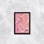 Imagem de Quadro Abstrato Rosa Ondas 45x34cm - com vidro