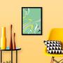 Imagem de Quadro Abstrato Verde Ondas 45x34cm - com vidro