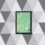 Imagem de Quadro Abstrato Verde Ondas 45x34cm - com vidro