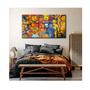 Imagem de Quadro Abstratos e Geometricos Art Funky c/ Moldura Marrom