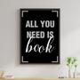 Imagem de Quadro All You Need Is Book 45X34Cm Com Vidro Madeira Preta