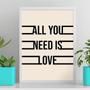 Imagem de Quadro All You Need Is Love 33X24Cm - Com Vidro Branca