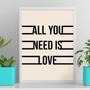 Imagem de Quadro All You Need Is Love 33x24cm - com vidro