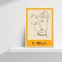 Imagem de Quadro Amarelo Mulher Matisse 24x18cm - Vidro, Moldura Preta