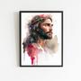 Imagem de Quadro Aquarela Jesus Cristo 33x24cm - com vidro