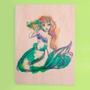 Imagem de Quadro Ariel Princesa Disney Aquarela