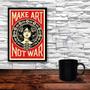 Imagem de Quadro Art Nouveau Make Art Not War 45X34Cm Com Vidro Preta