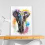 Imagem de Quadro Arte Aquarela Elefante 24x18cm - com vidro