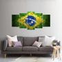 Imagem de Quadro Arte Bandeira Do Brasil Mosaico 5 Peças