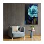 Imagem de Quadro Arte Conceito Color Paint Woman Blue Rose c/ Moldura Preta