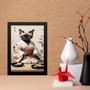 Imagem de Quadro Arte Oriental Sushi Cat 24x18cm - com vidro