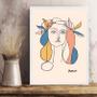 Imagem de Quadro Arte Picasso - Mulher Colorida 24X18Cm - Com Vidro