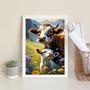 Imagem de Quadro Arte Vaca Com Bezerro 24x18cm - com vidro