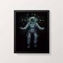 Imagem de Quadro Astronauta Com Borboletas 45x34cm - com vidro