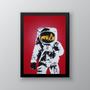 Imagem de Quadro Astronauta Pop Art 24x18cm Moldura Branca