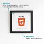 Imagem de Quadro Azulejo Fosco Html 20X20Cm - Branco Com Moldura Preta