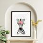 Imagem de Quadro Baby Zebra Floral - 60X48Cm