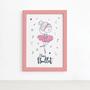 Imagem de Quadro Bailarina Frase I Love Ballet Moldura Rosa 22x32cm