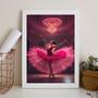 Imagem de Quadro Bailarina Pink 33x24cm - Vidro e Moldura Preta